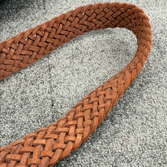 Braided Brown Belt with Silver Buckle Womens 40" Leather Boho Vintage Western - Picture 10 of 11